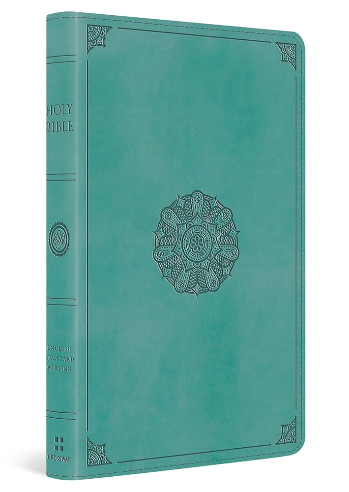 ESV Single Column Thinline Bible (TruTone, Turquoise, Emblem Design)