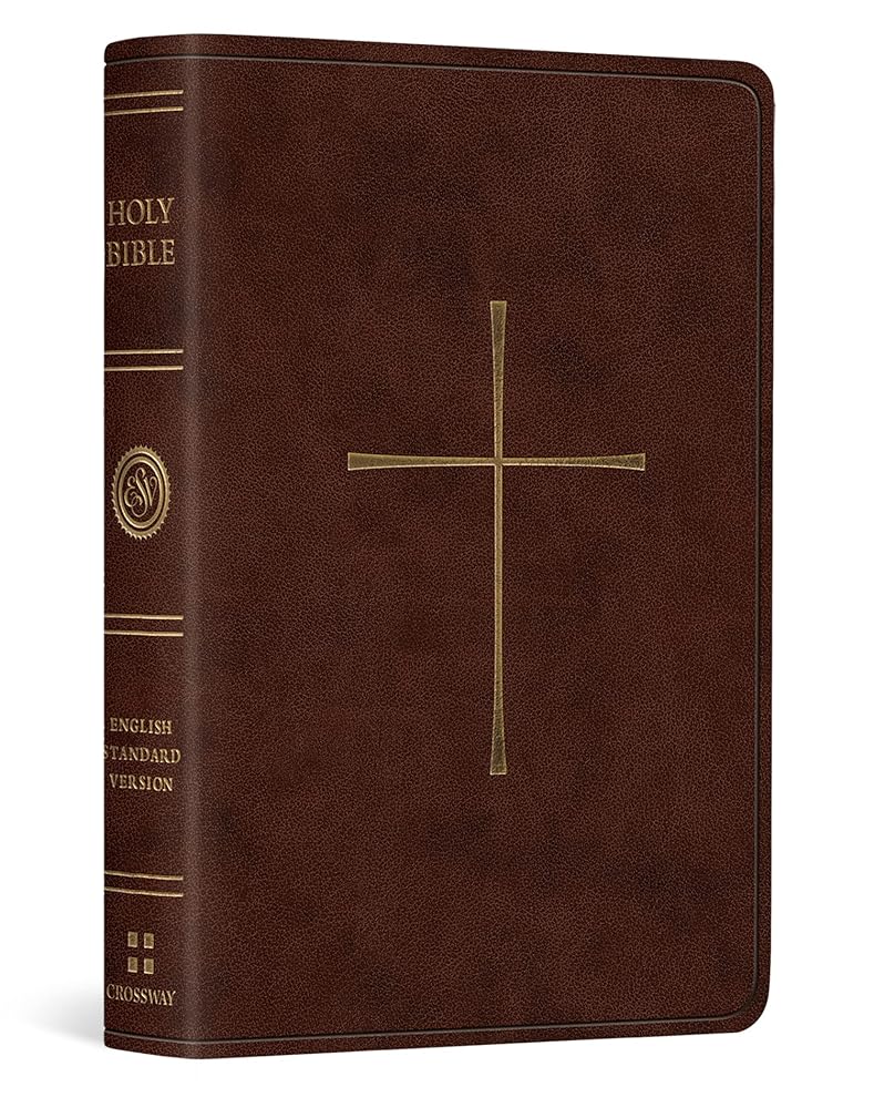 ESV Vest Pocket New Testament with Psalms and Proverbs (TruTone, Dark Brown, Cross Design)