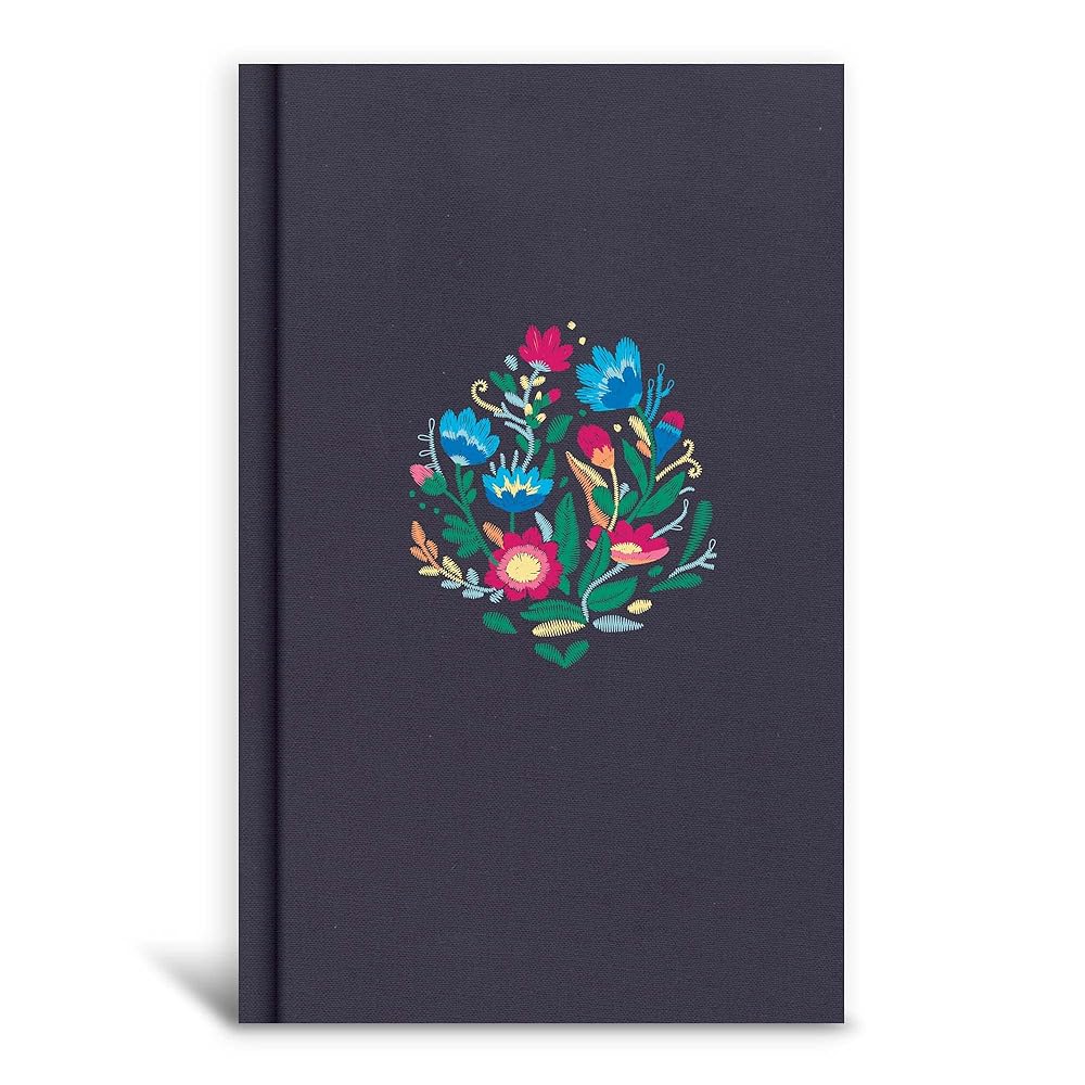 CSB Personal Size Bible, Navy Floral Embroidered Cloth Over Board